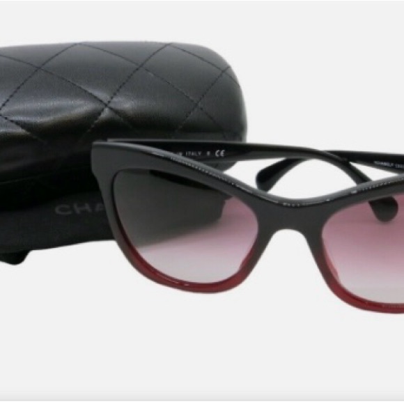 Chanel 5350 cat eye sunglasses in burgundy - Picture 2 of 10